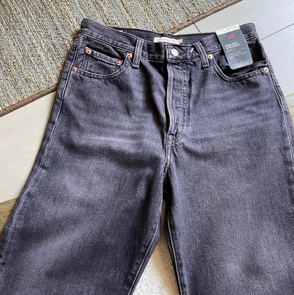 NWT Levi's Premium Ribcage Straight Ankle Women's Jeans Tinted Sky Size 29/27 - Picture 6 of 14